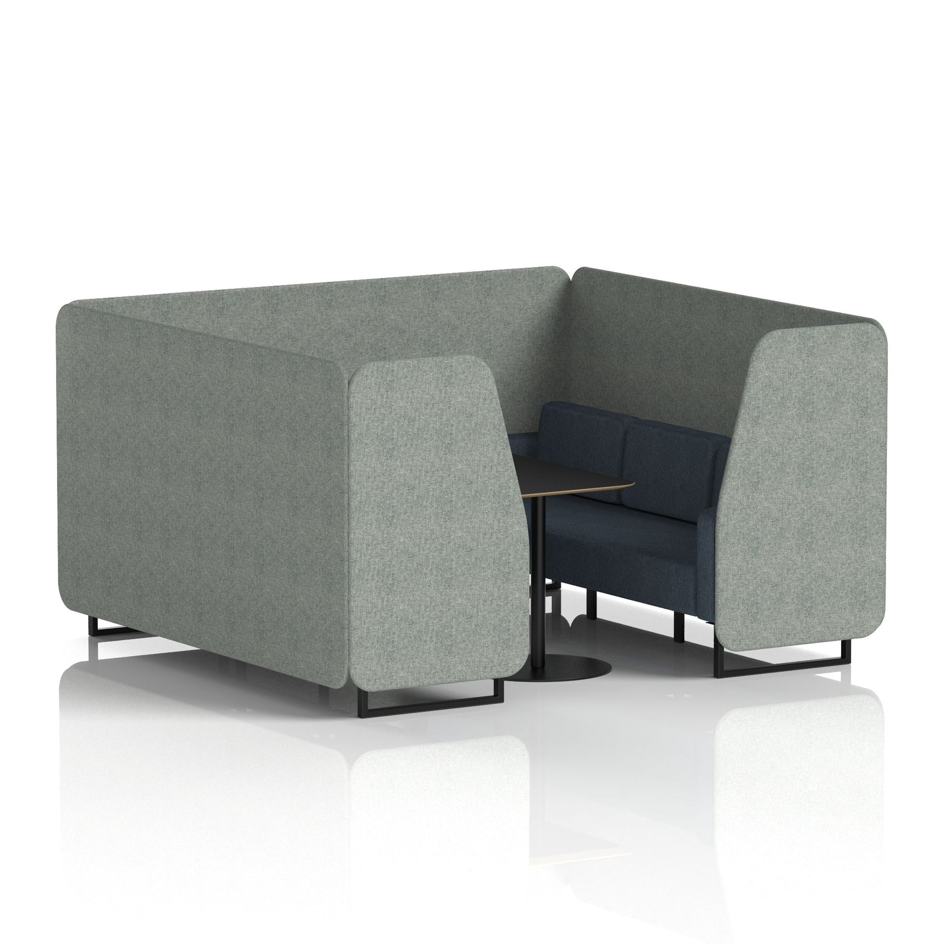 Brixworth Booth With Black Legs And Black Table In Two Tone