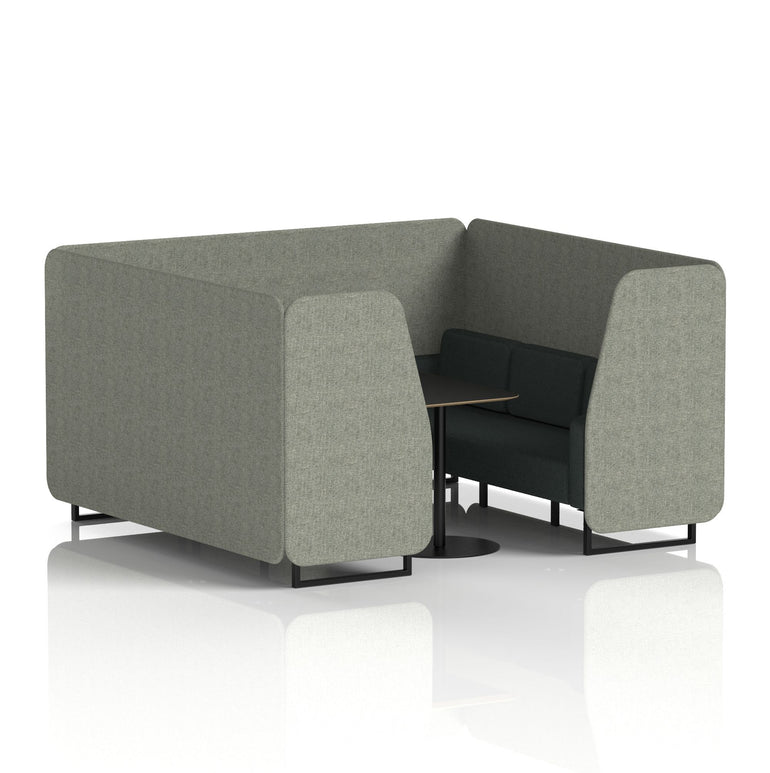 Brixworth Booth With Black Legs And Black Table In Two Tone