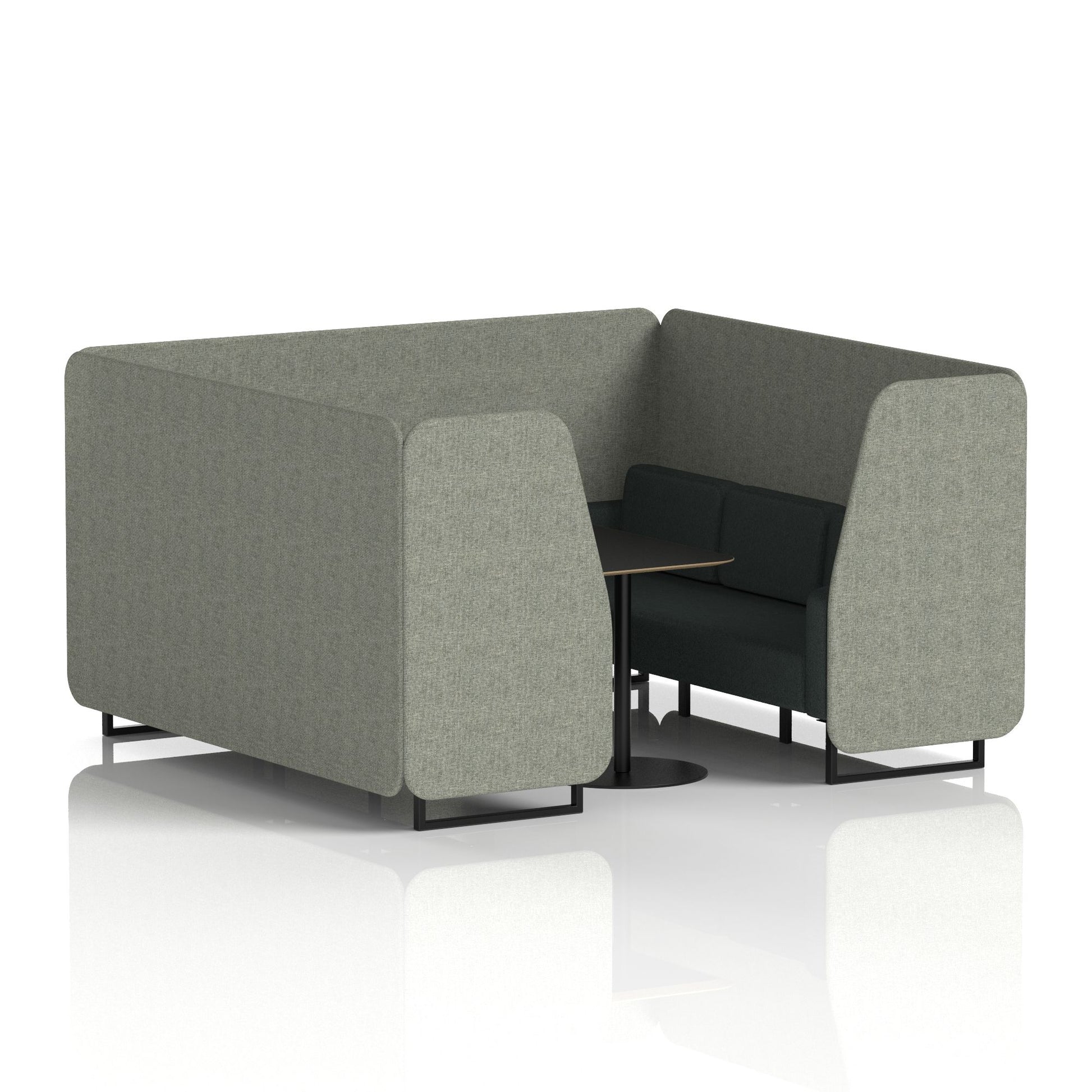 Brixworth Booth With Black Legs And Black Table In Two Tone