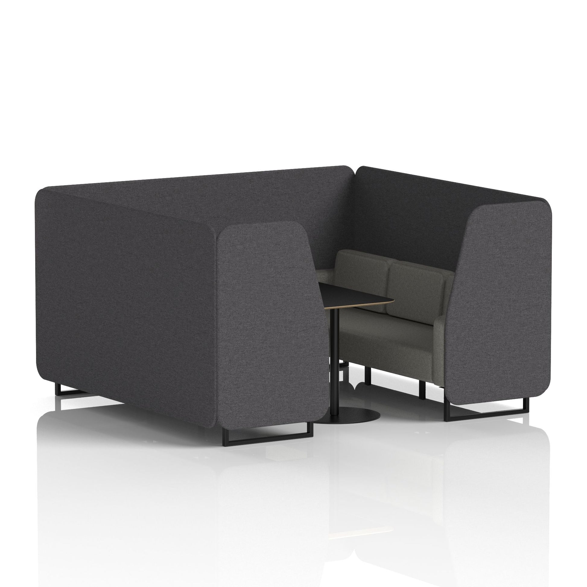 Brixworth Booth With Black Legs And Black Table In Two Tone