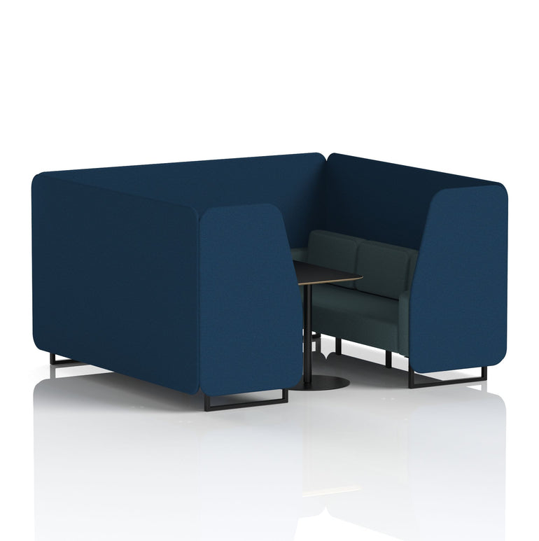 Brixworth Booth With Black Legs And Black Table In Two Tone