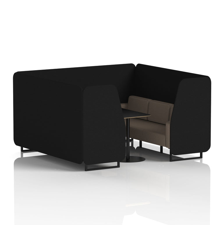 Brixworth Booth With Black Legs And Black Table In Two Tone