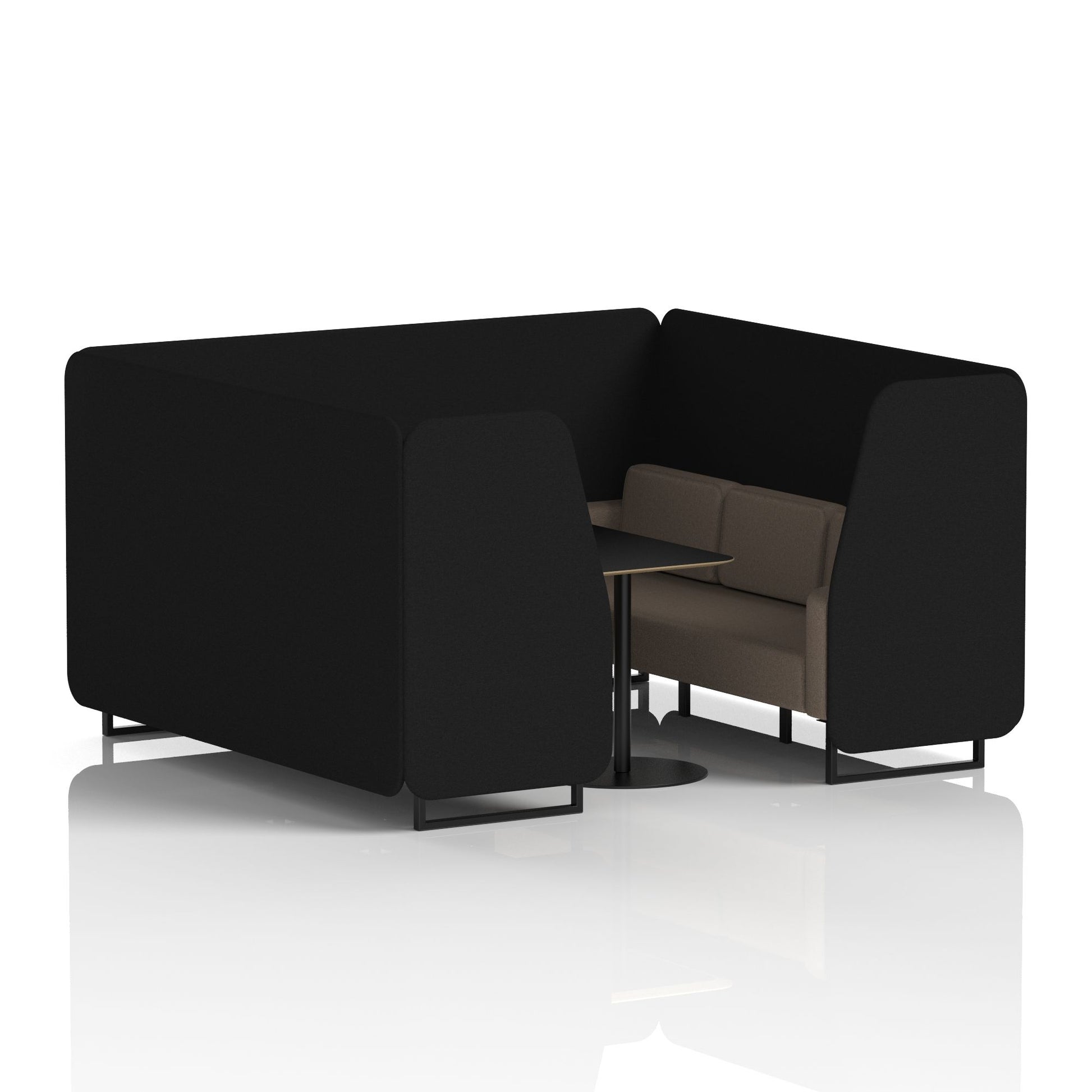 Brixworth Booth With Black Legs And Black Table In Two Tone