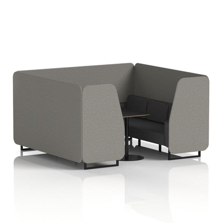 Brixworth Booth With Black Legs And Black Table In Two Tone