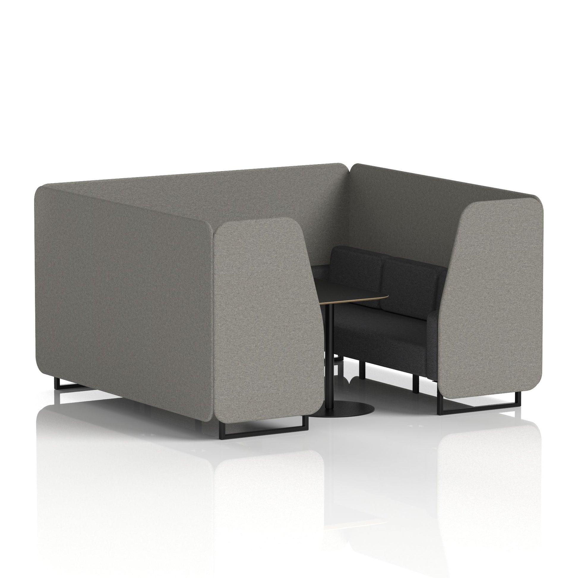 Brixworth Booth With Black Legs And Black Table In Two Tone