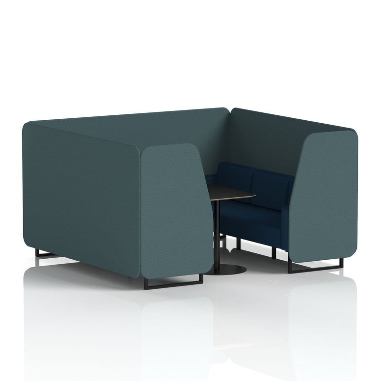 Brixworth Booth With Black Legs And Black Table In Two Tone