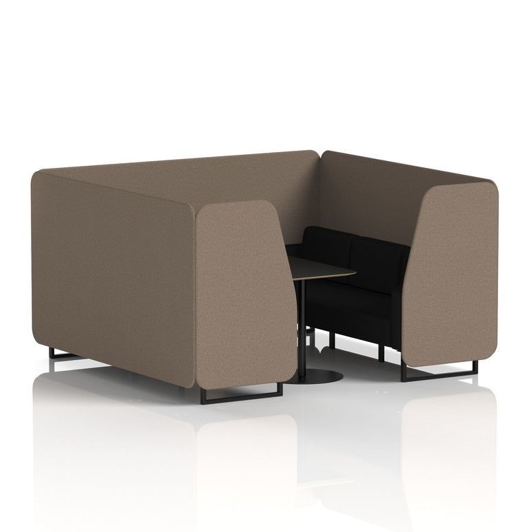 Brixworth Booth With Black Legs And Black Table In Two Tone