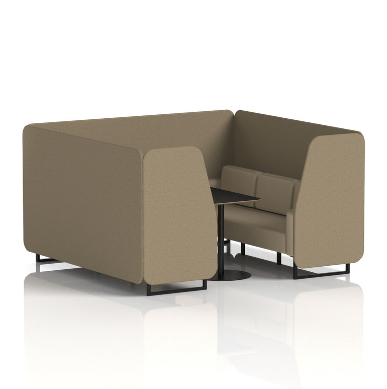 Brixworth Booth With Black Legs And Black Table In Two Tone