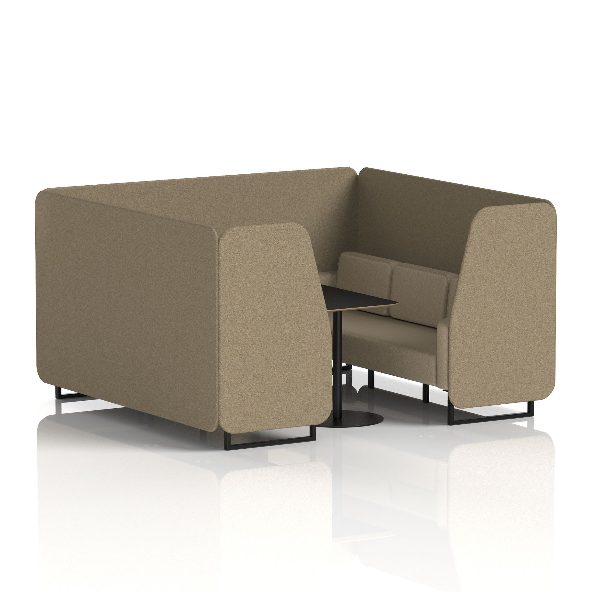 Brixworth Booth With Black Legs And Black Table In Two Tone