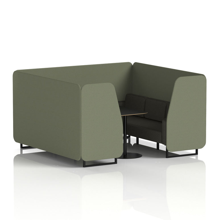 Brixworth Booth With Black Legs And Black Table In Two Tone