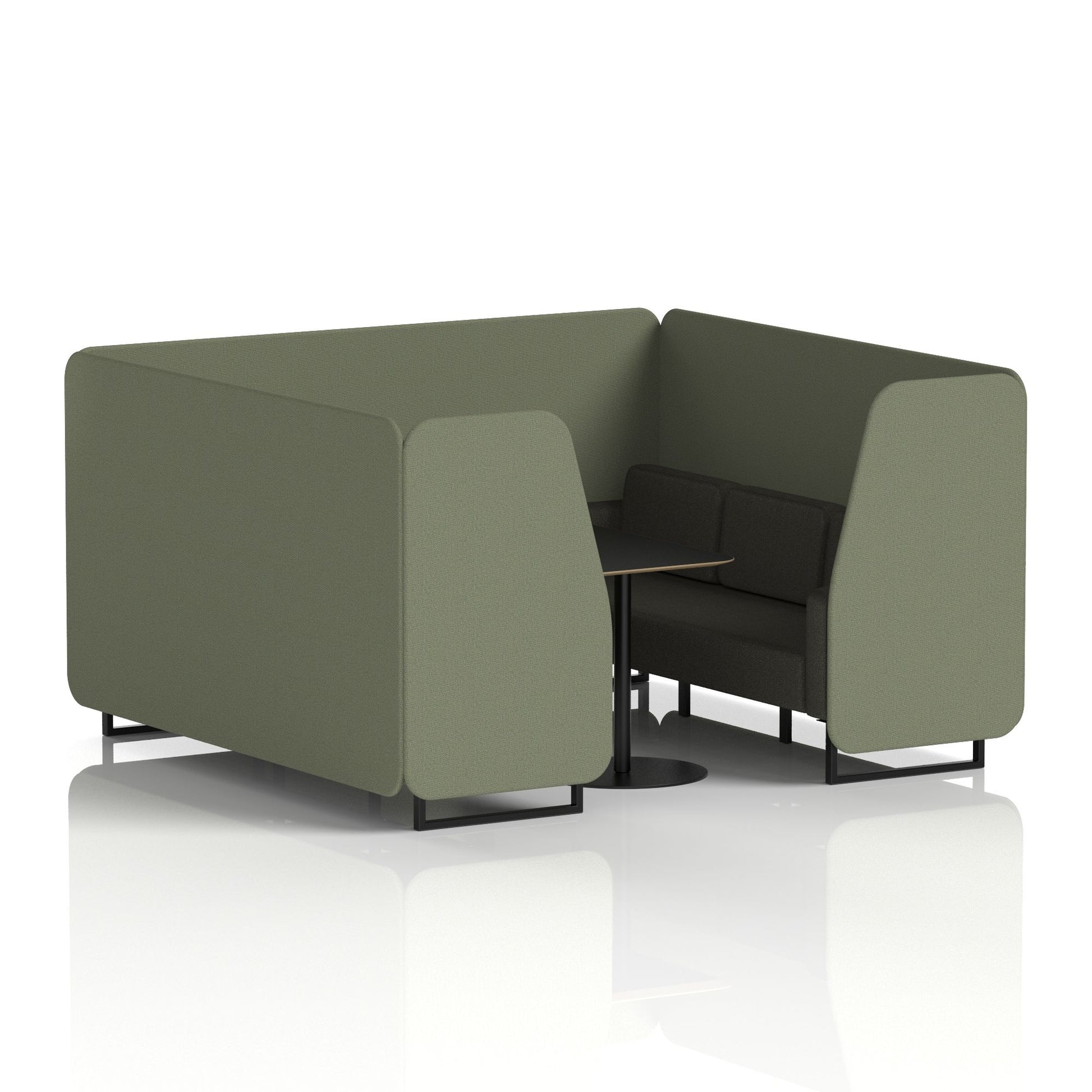 Brixworth Booth With Black Legs And Black Table In Two Tone