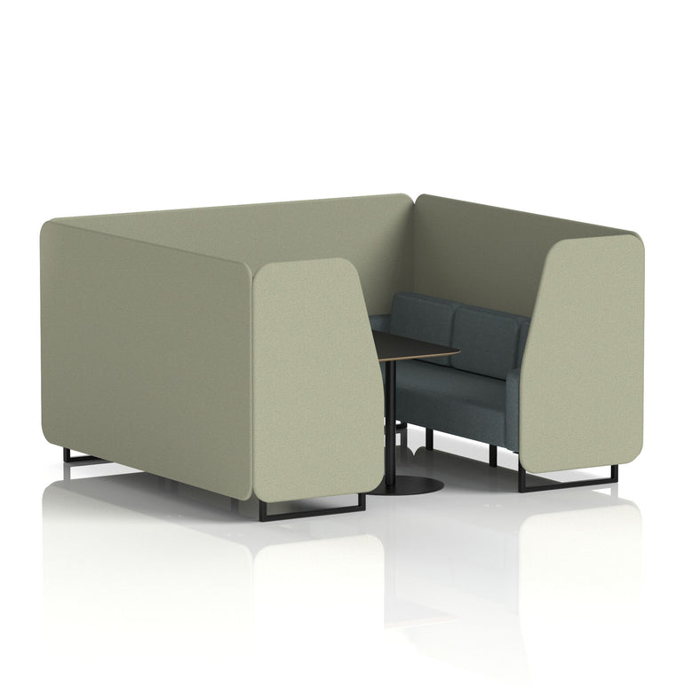 Brixworth Booth With Black Legs And Black Table In Two Tone