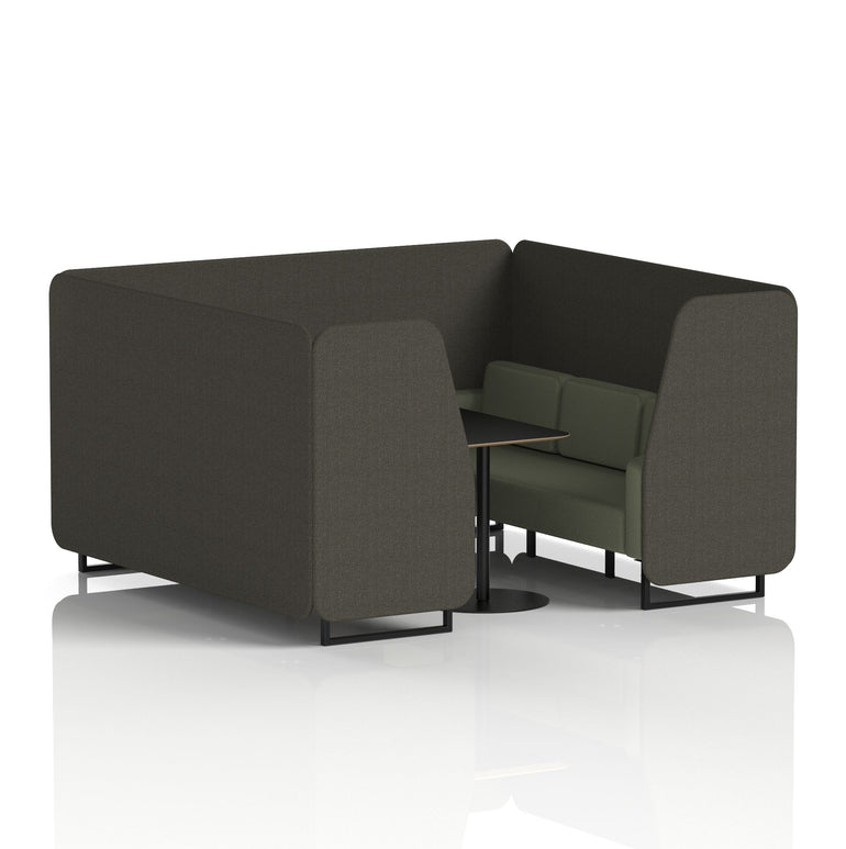 Brixworth Booth With Black Legs And Black Table In Two Tone
