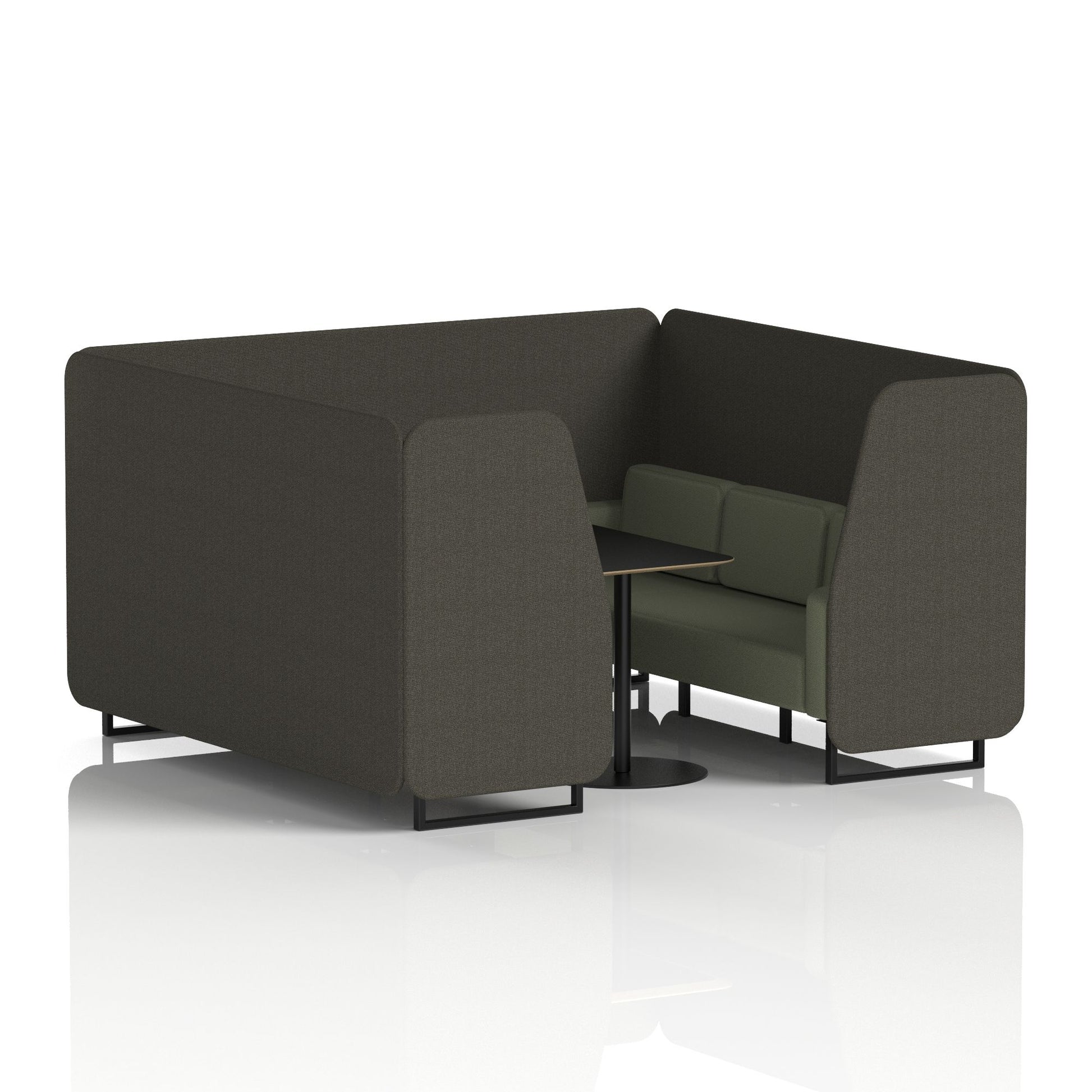 Brixworth Booth With Black Legs And Black Table In Two Tone