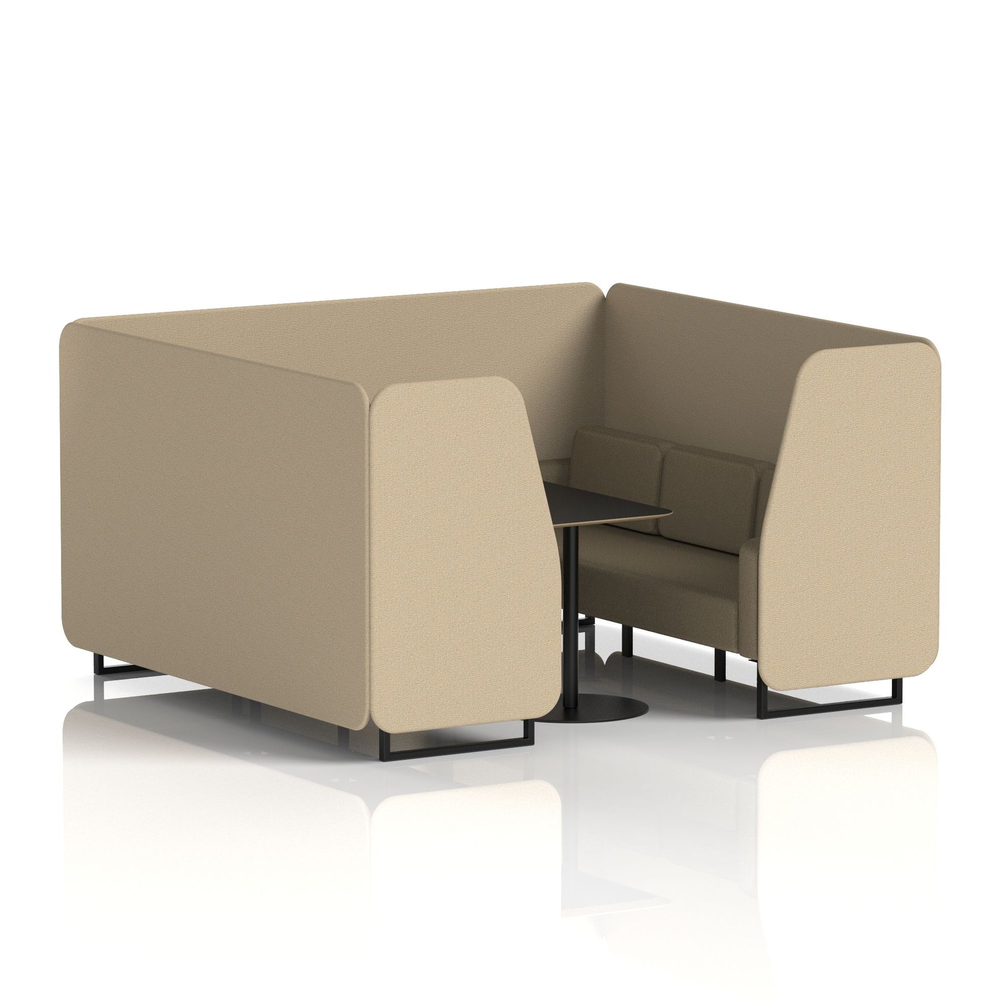 Brixworth Booth With Black Legs And Black Table In Two Tone