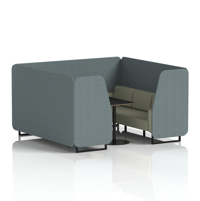Brixworth Booth With Black Legs And Black Table In Two Tone
