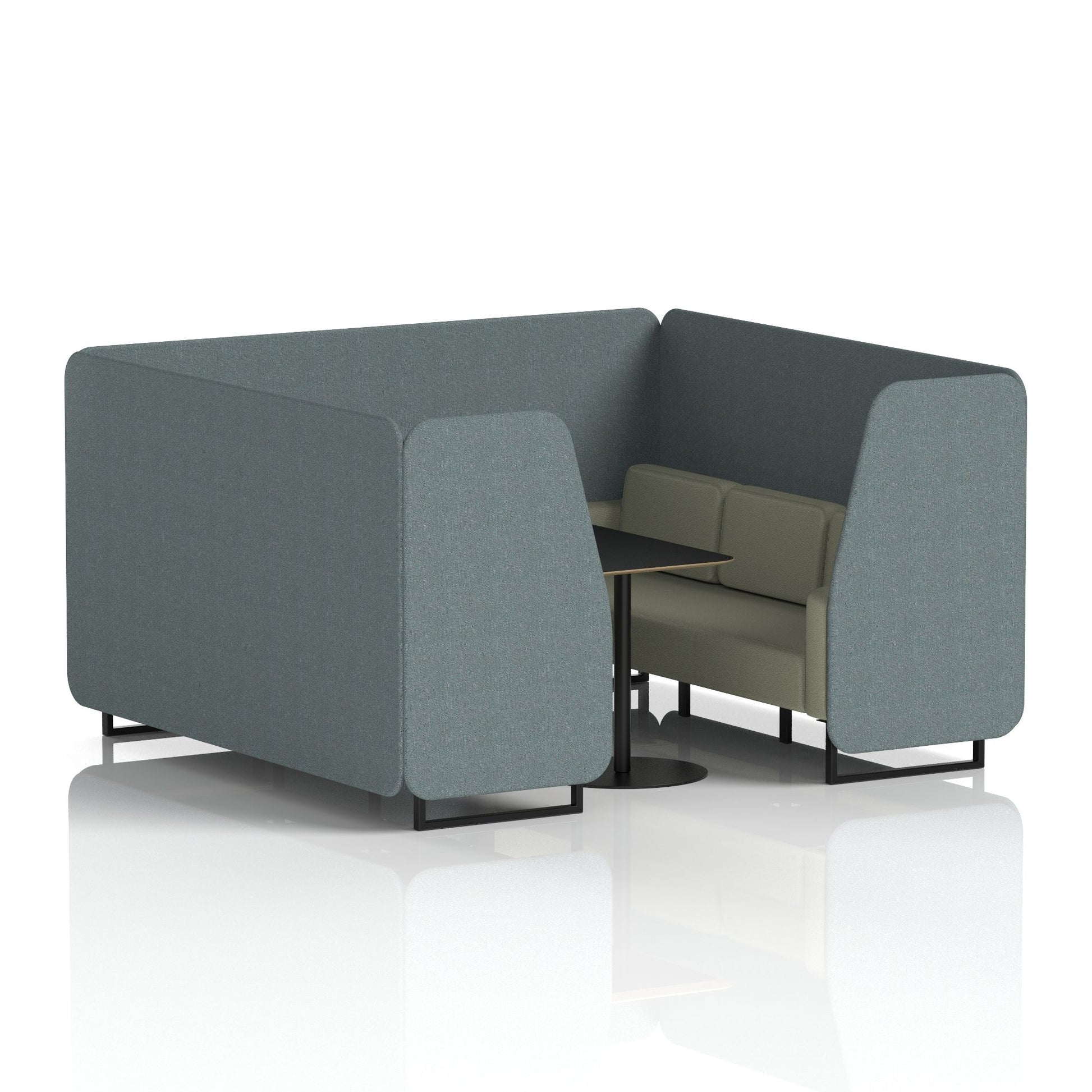 Brixworth Booth With Black Legs And Black Table In Two Tone