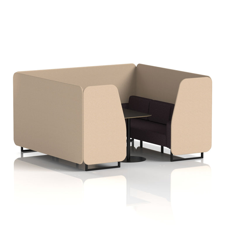 Brixworth Booth With Black Legs And Black Table In Two Tone