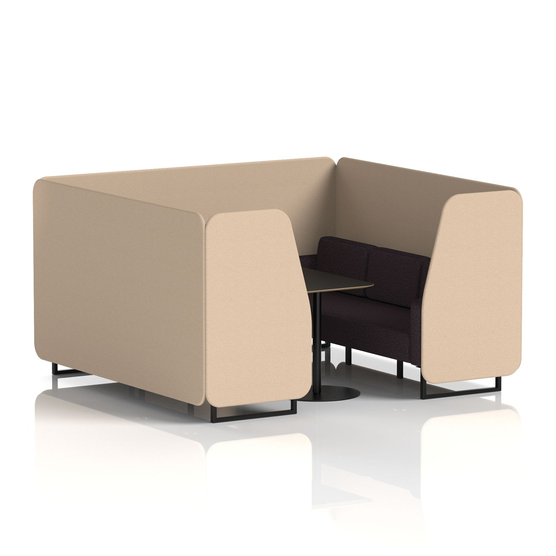 Brixworth Booth With Black Legs And Black Table In Two Tone