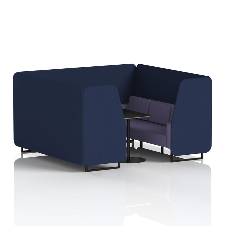Brixworth Booth With Black Legs And Black Table In Two Tone