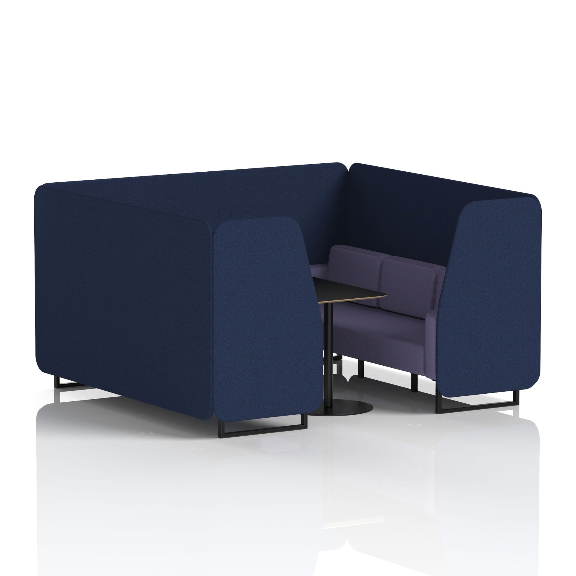 Brixworth Booth With Black Legs And Black Table In Two Tone