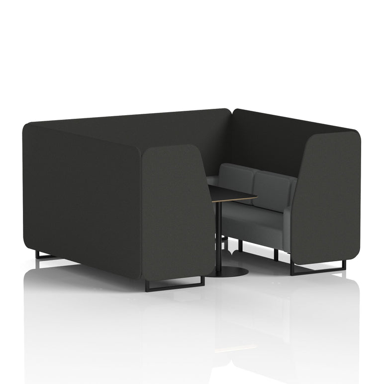 Brixworth Booth With Black Legs And Black Table In Two Tone
