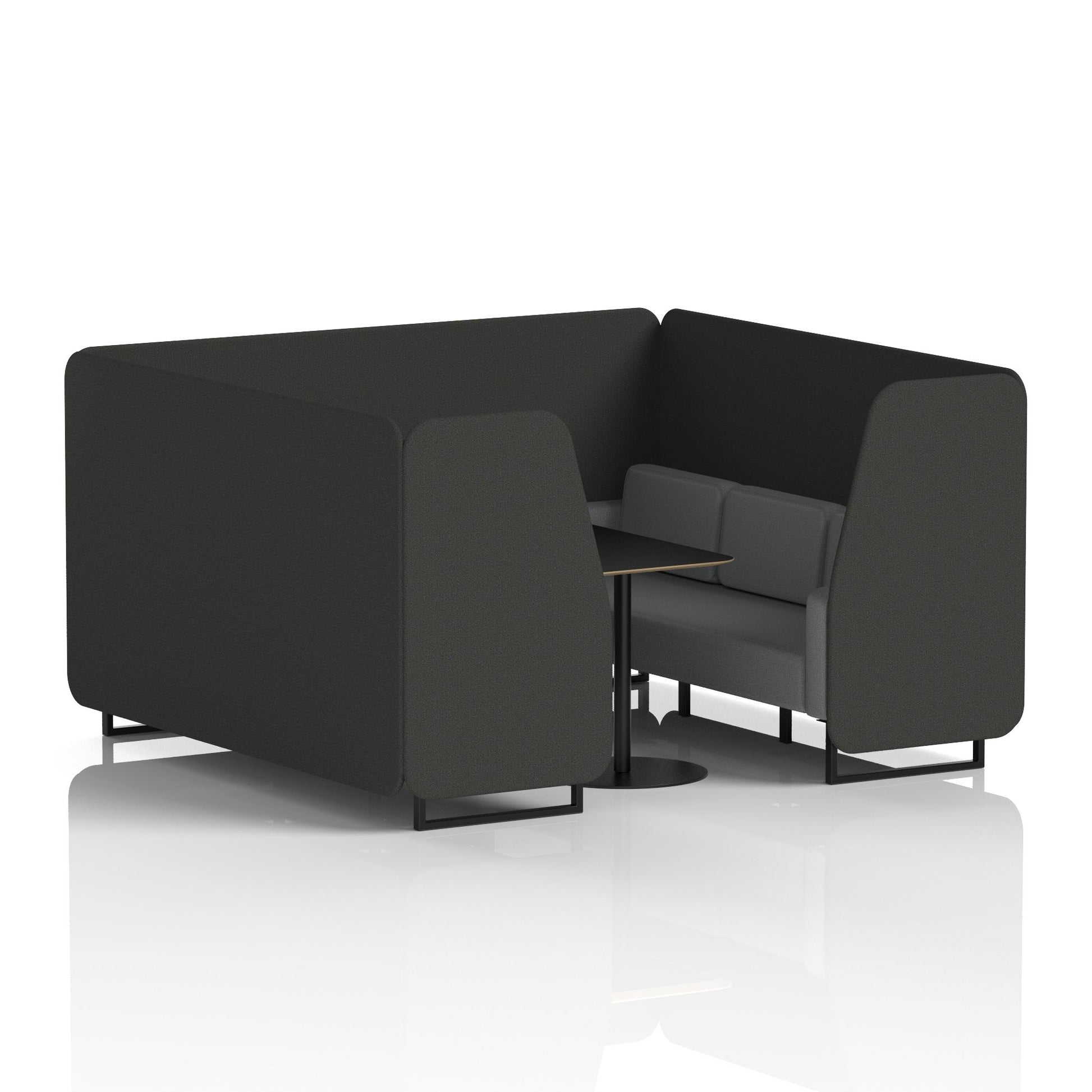 Brixworth Booth With Black Legs And Black Table In Two Tone