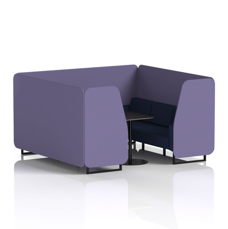 Brixworth Booth With Black Legs And Black Table In Two Tone