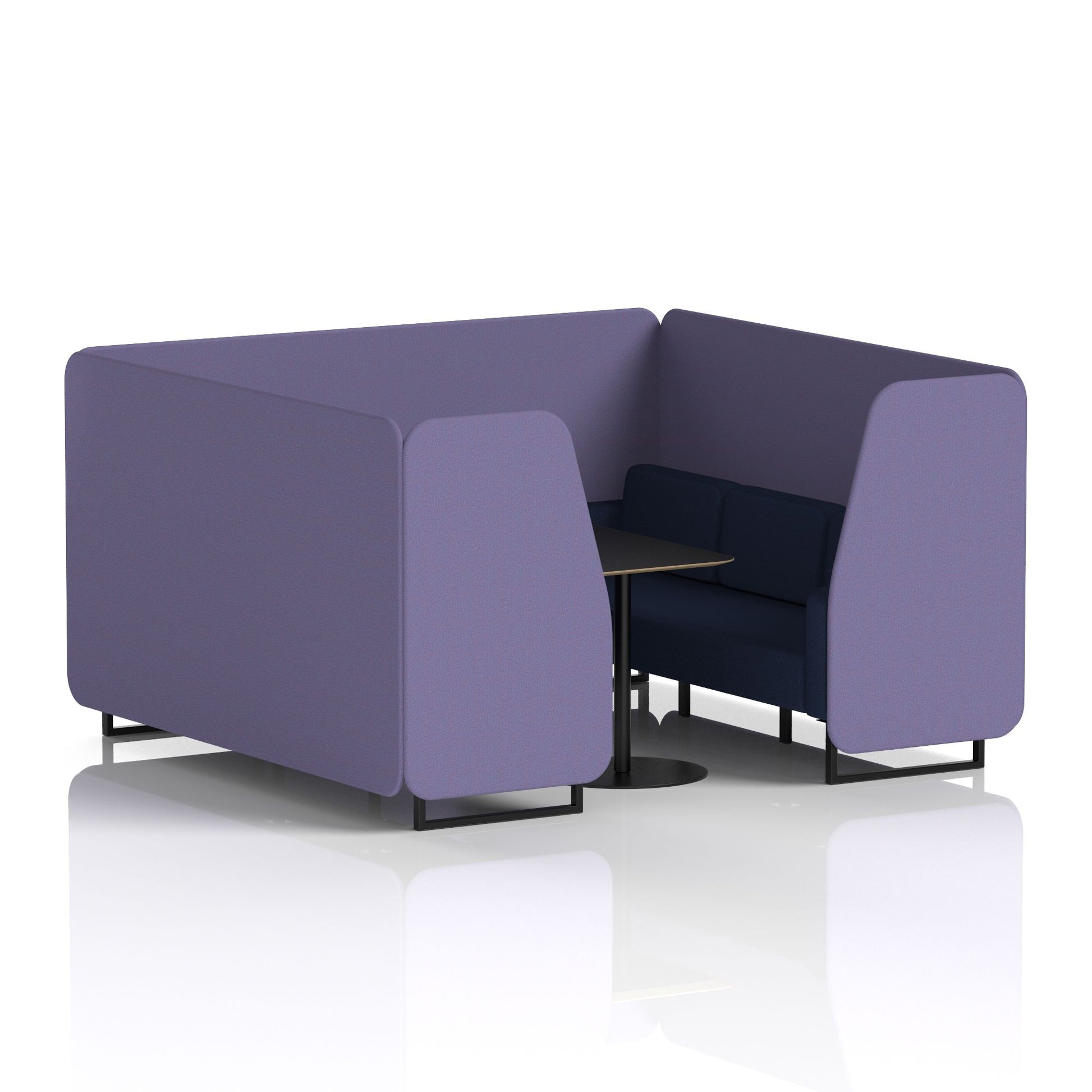 Brixworth Booth With Black Legs And Black Table In Two Tone