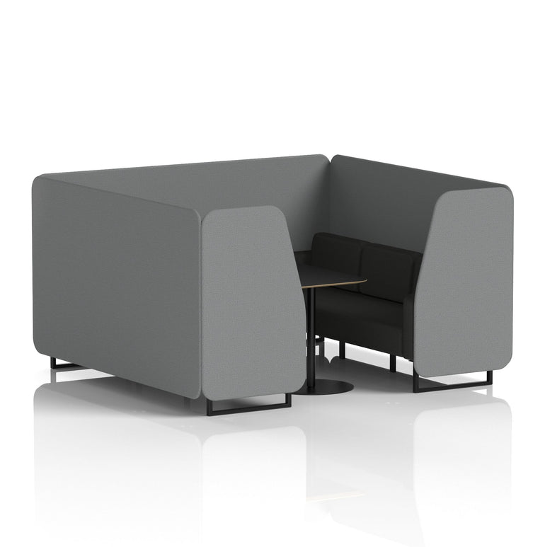 Brixworth Booth With Black Legs And Black Table In Two Tone