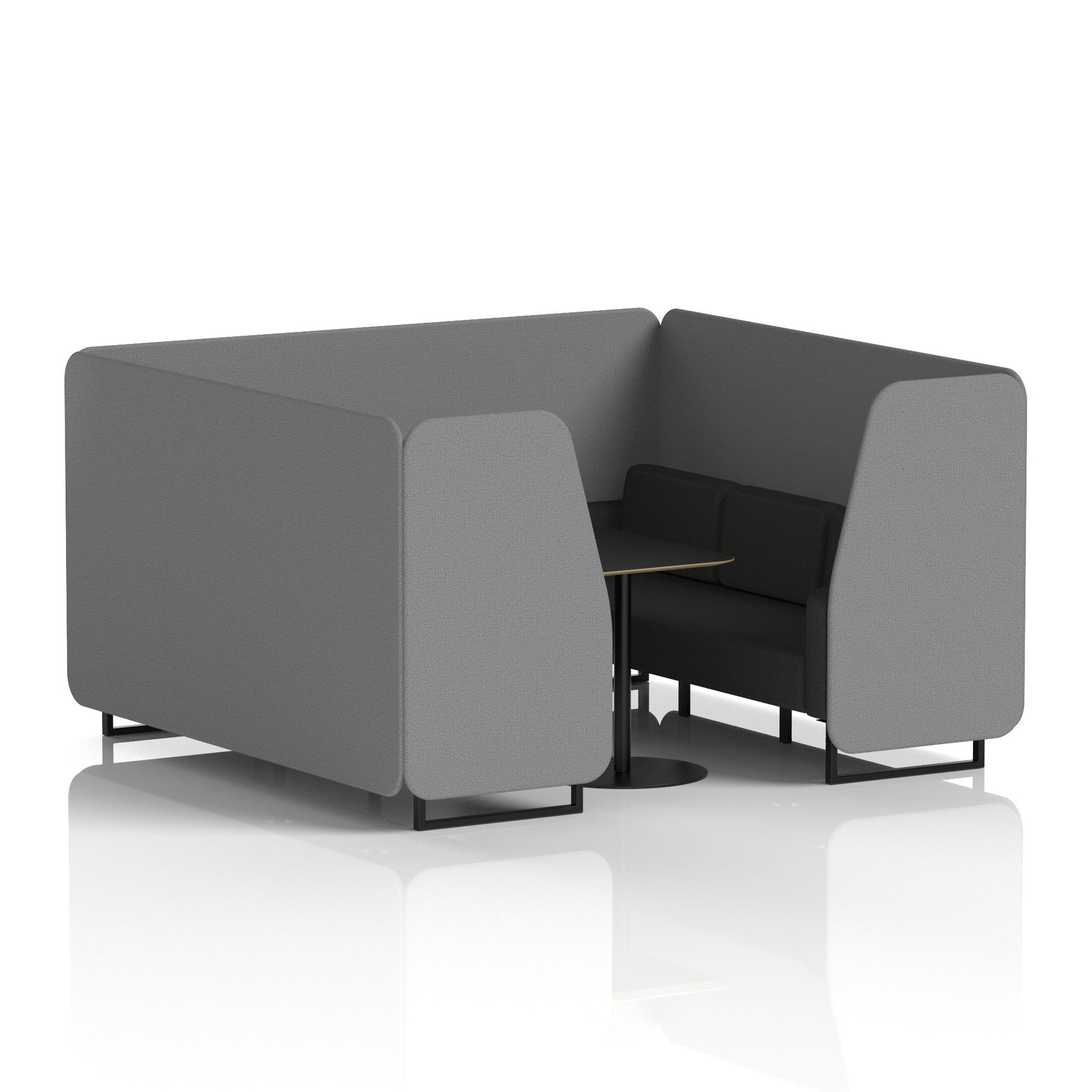 Brixworth Booth With Black Legs And Black Table In Two Tone