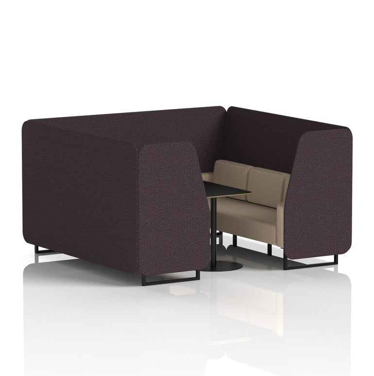 Brixworth Booth With Black Legs And Black Table In Two Tone