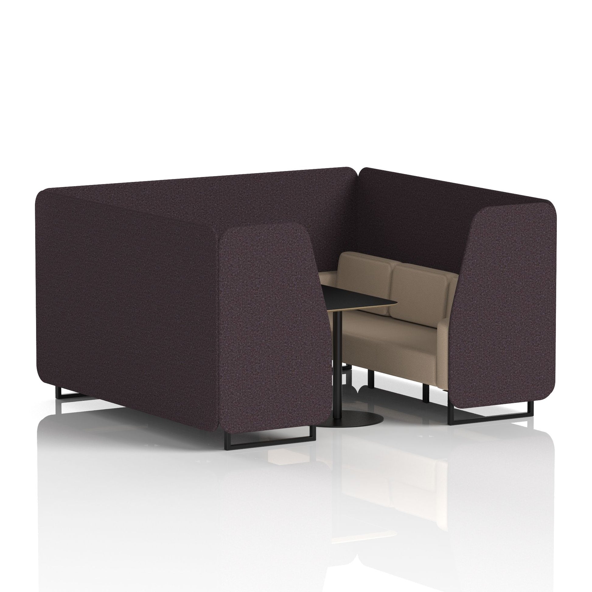 Brixworth Booth With Black Legs And Black Table In Two Tone