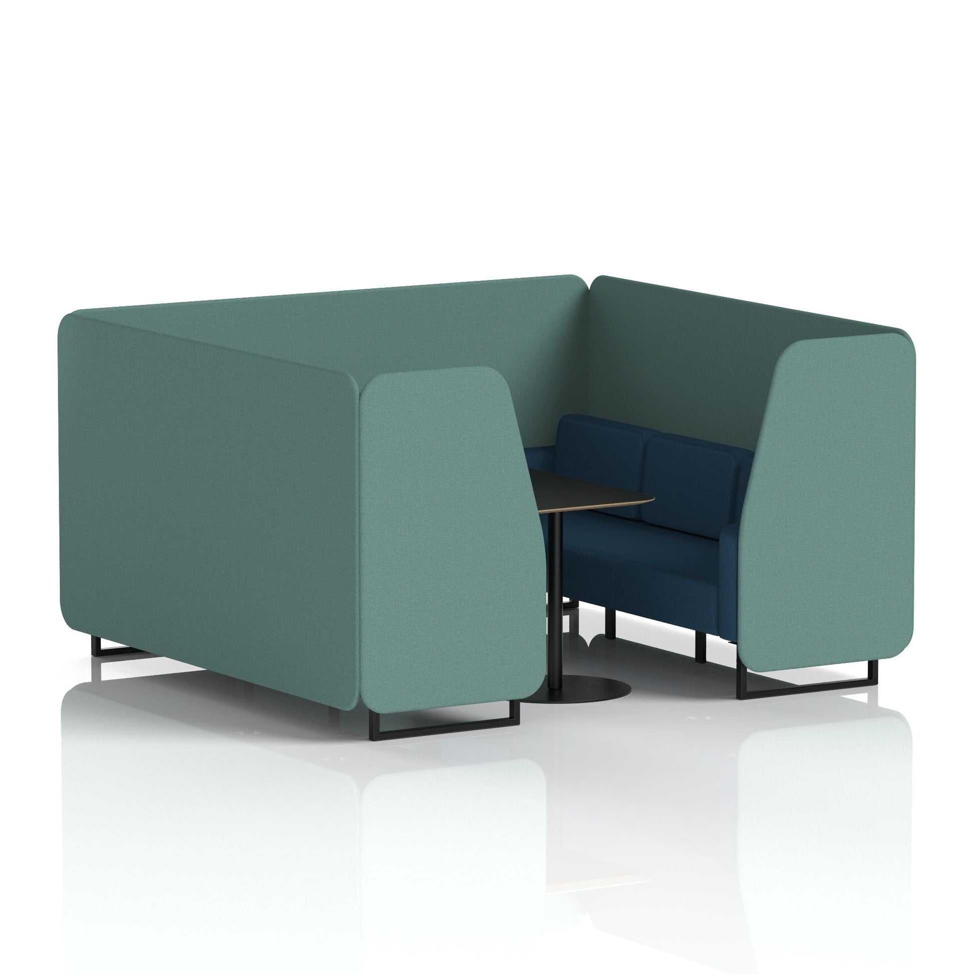 Brixworth Booth With Black Legs And Black Table In Two Tone