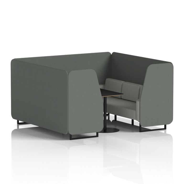 Brixworth Booth With Black Legs And Black Table In Two Tone