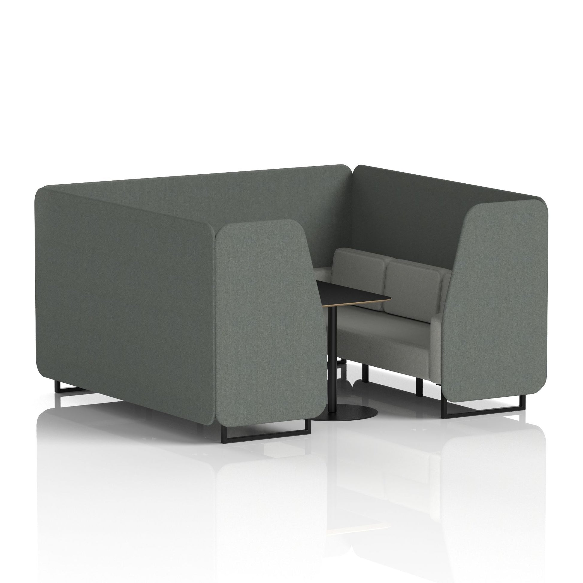 Brixworth Booth With Black Legs And Black Table In Two Tone