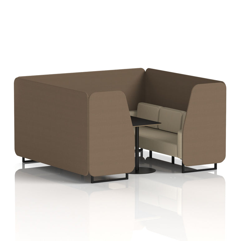 Brixworth Booth With Black Legs And Black Table In Two Tone