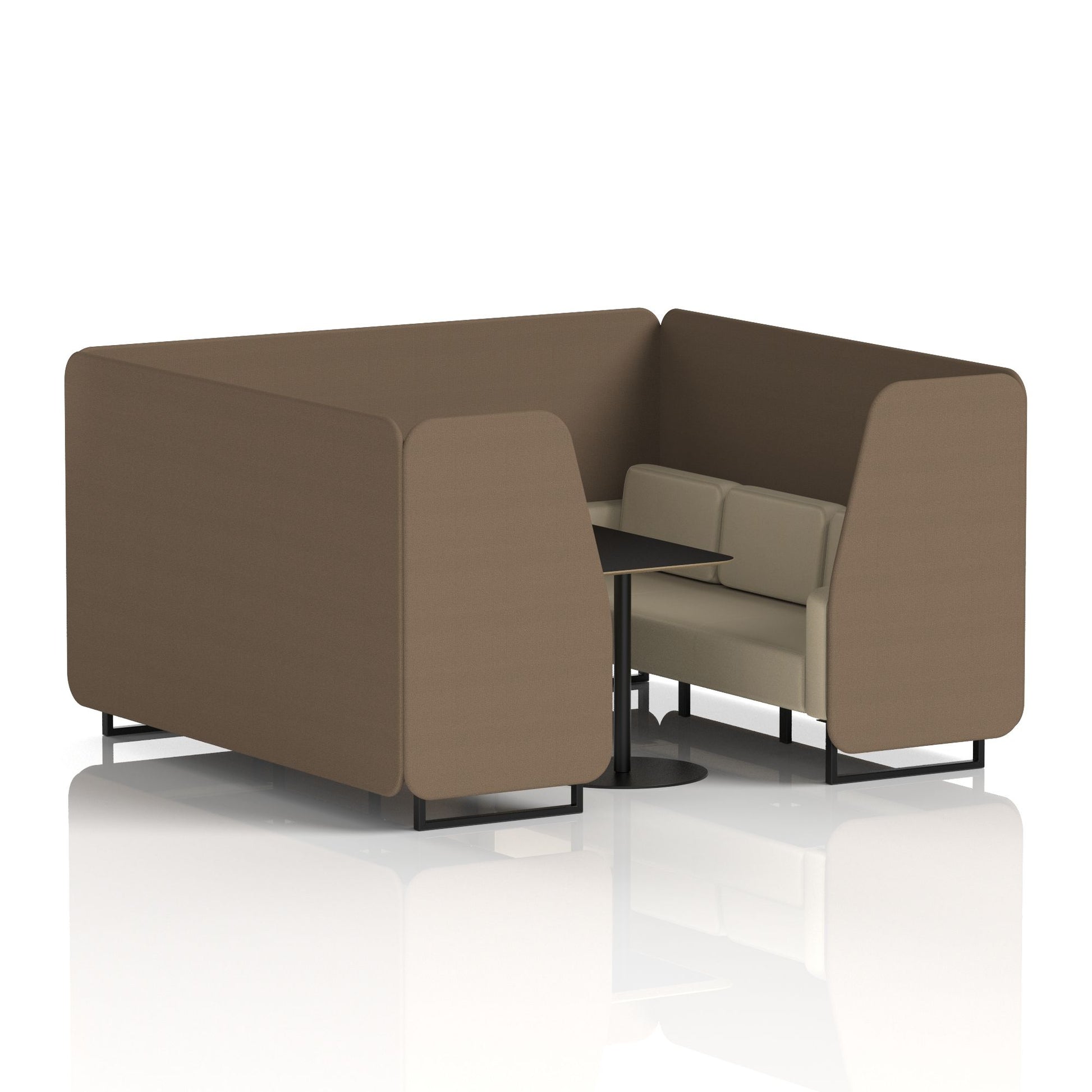 Brixworth Booth With Black Legs And Black Table In Two Tone