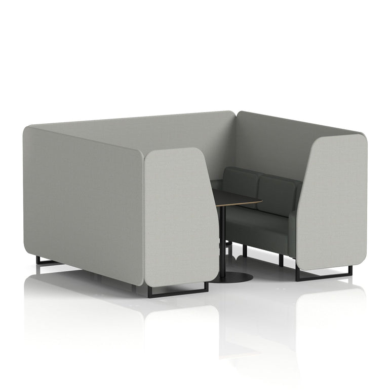 Brixworth Booth With Black Legs And Black Table In Two Tone