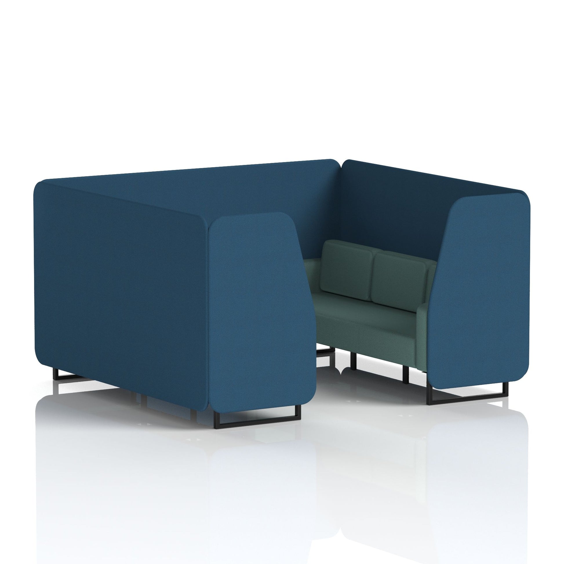 Brixworth Booth With Black Legs And Black Table In Two Tone