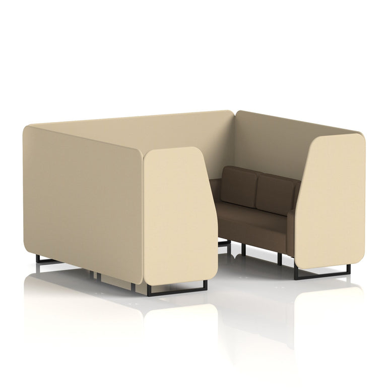 Brixworth Booth With Black Legs And Black Table In Two Tone