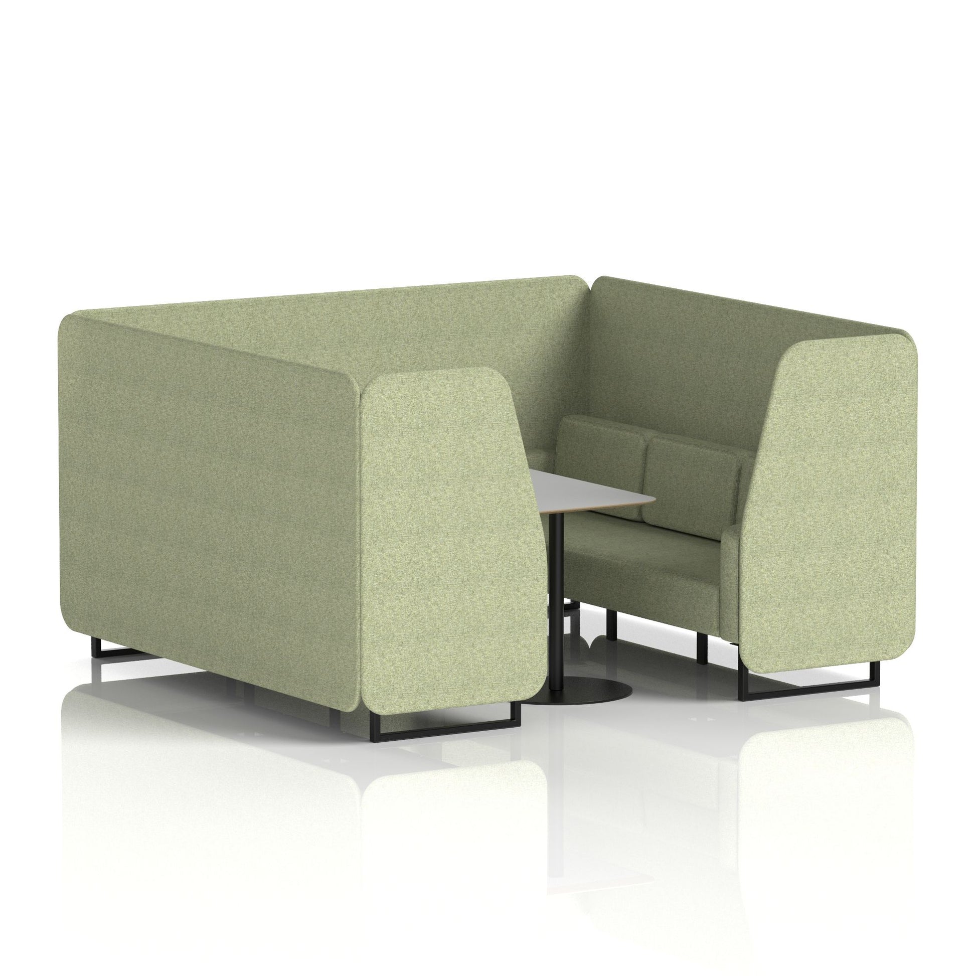 Brixworth Booth With Black Legs And Grey Table In Single Tone