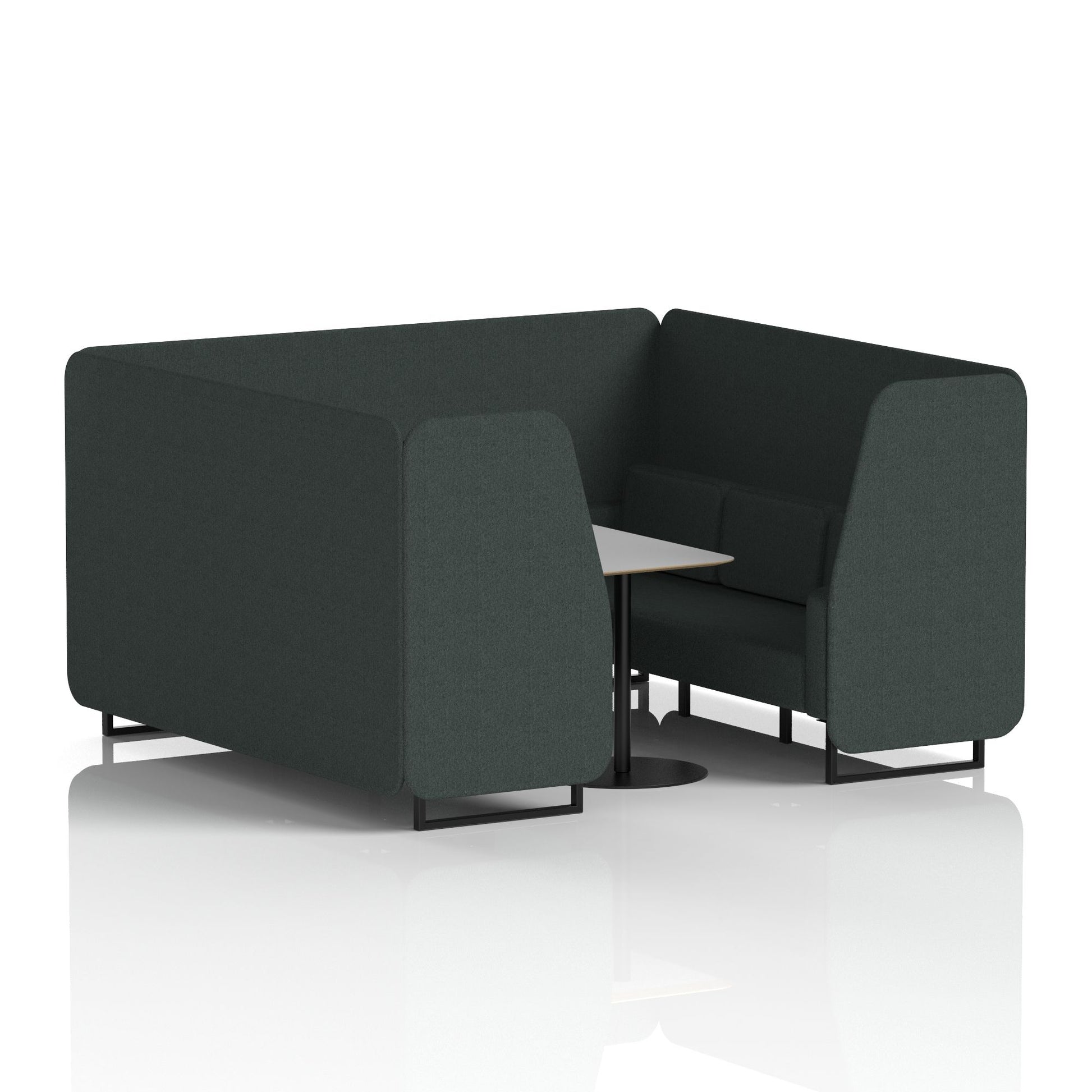 Brixworth Booth With Black Legs And Grey Table In Single Tone