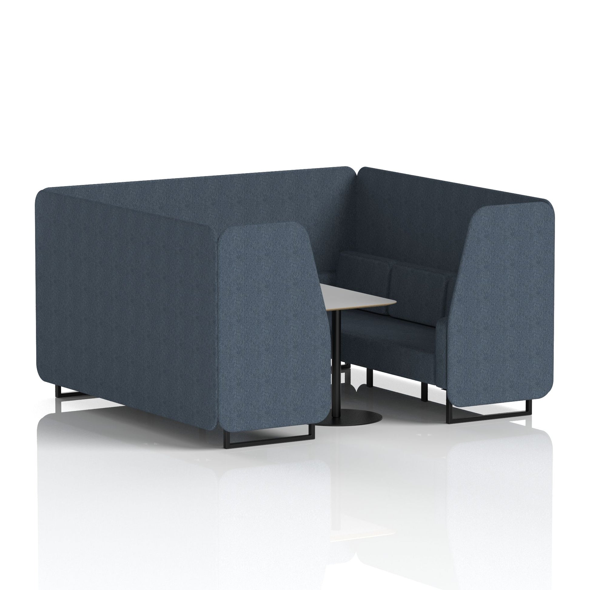 Brixworth Booth With Black Legs And Grey Table In Single Tone