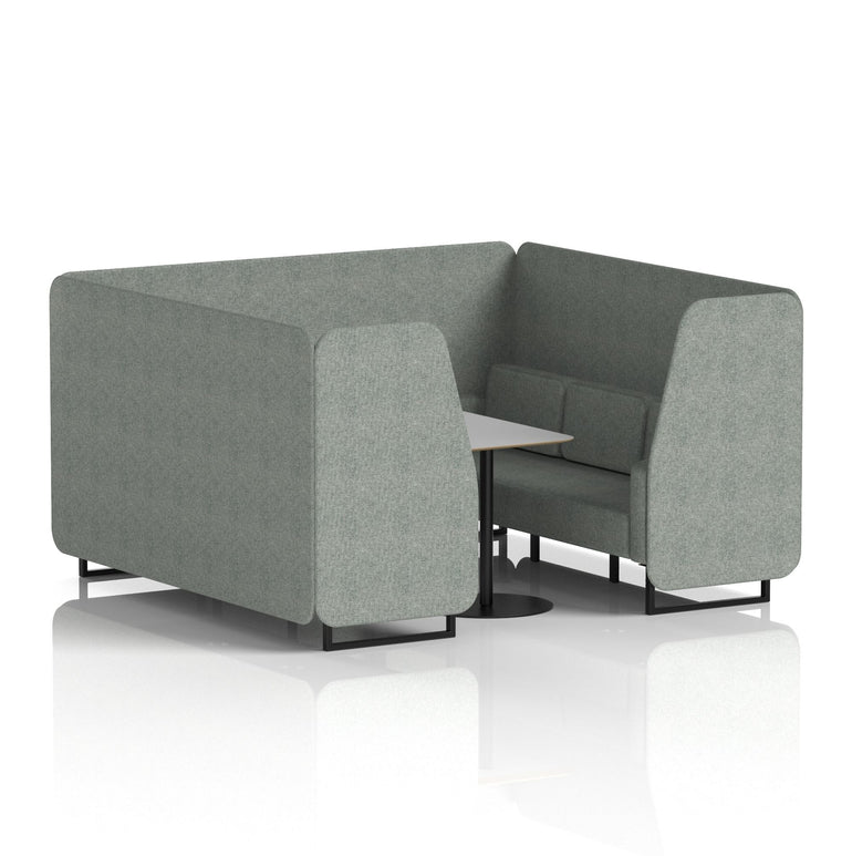 Brixworth Booth With Black Legs And Grey Table In Single Tone
