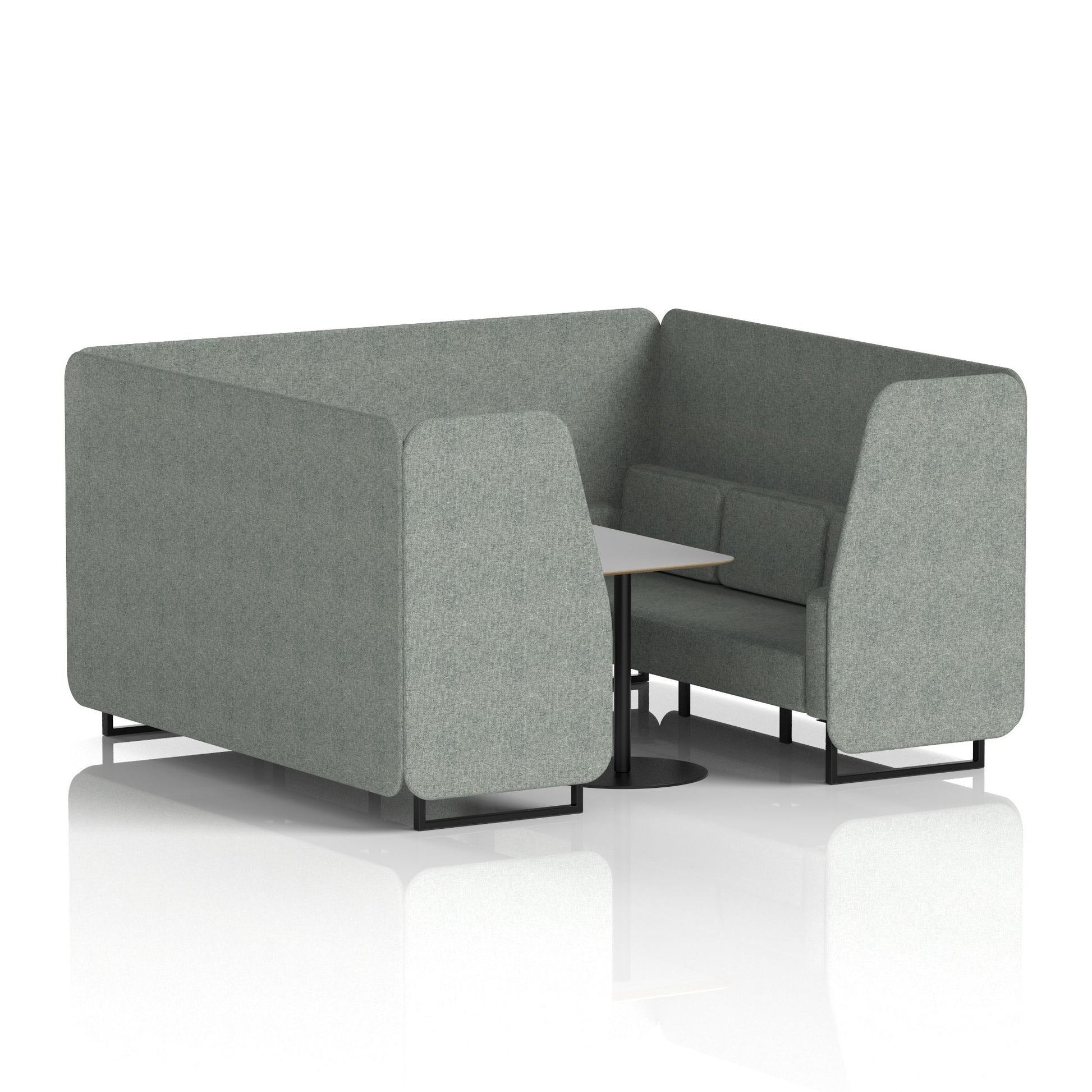 Brixworth Booth With Black Legs And Grey Table In Single Tone