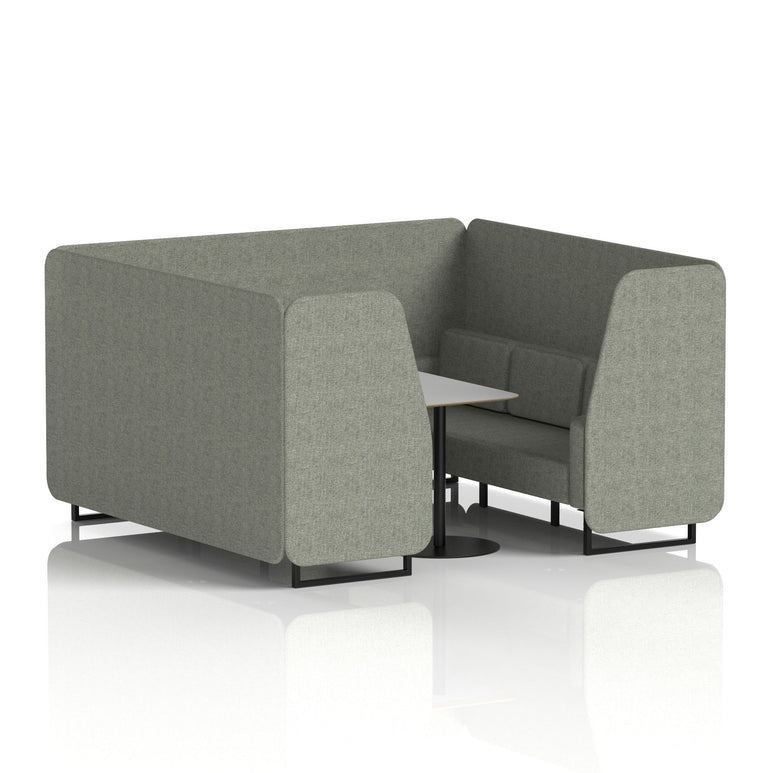 Brixworth Booth With Black Legs And Grey Table In Single Tone