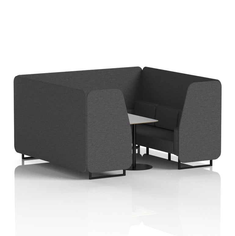 Brixworth Booth With Black Legs And Grey Table In Single Tone