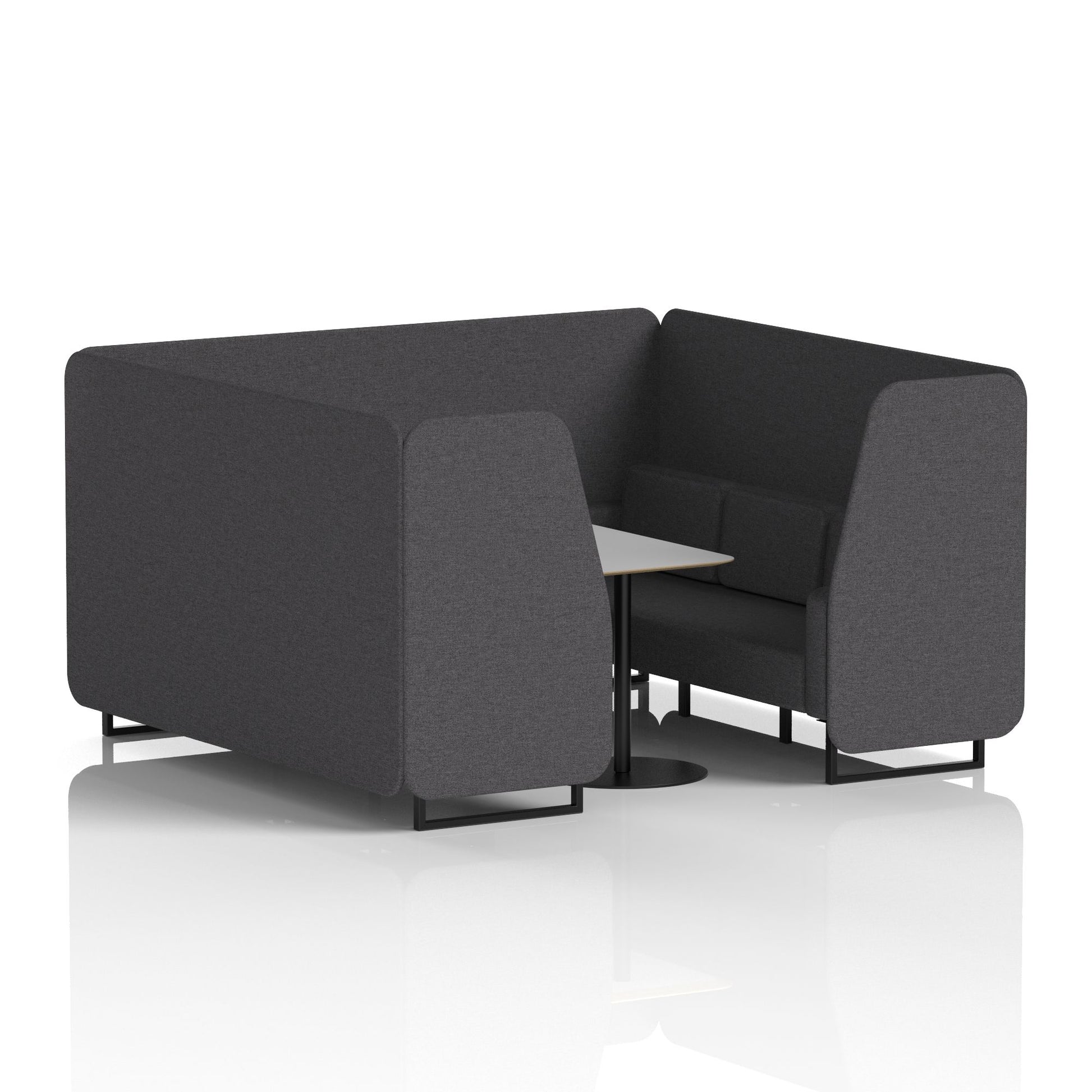 Brixworth Booth With Black Legs And Grey Table In Single Tone