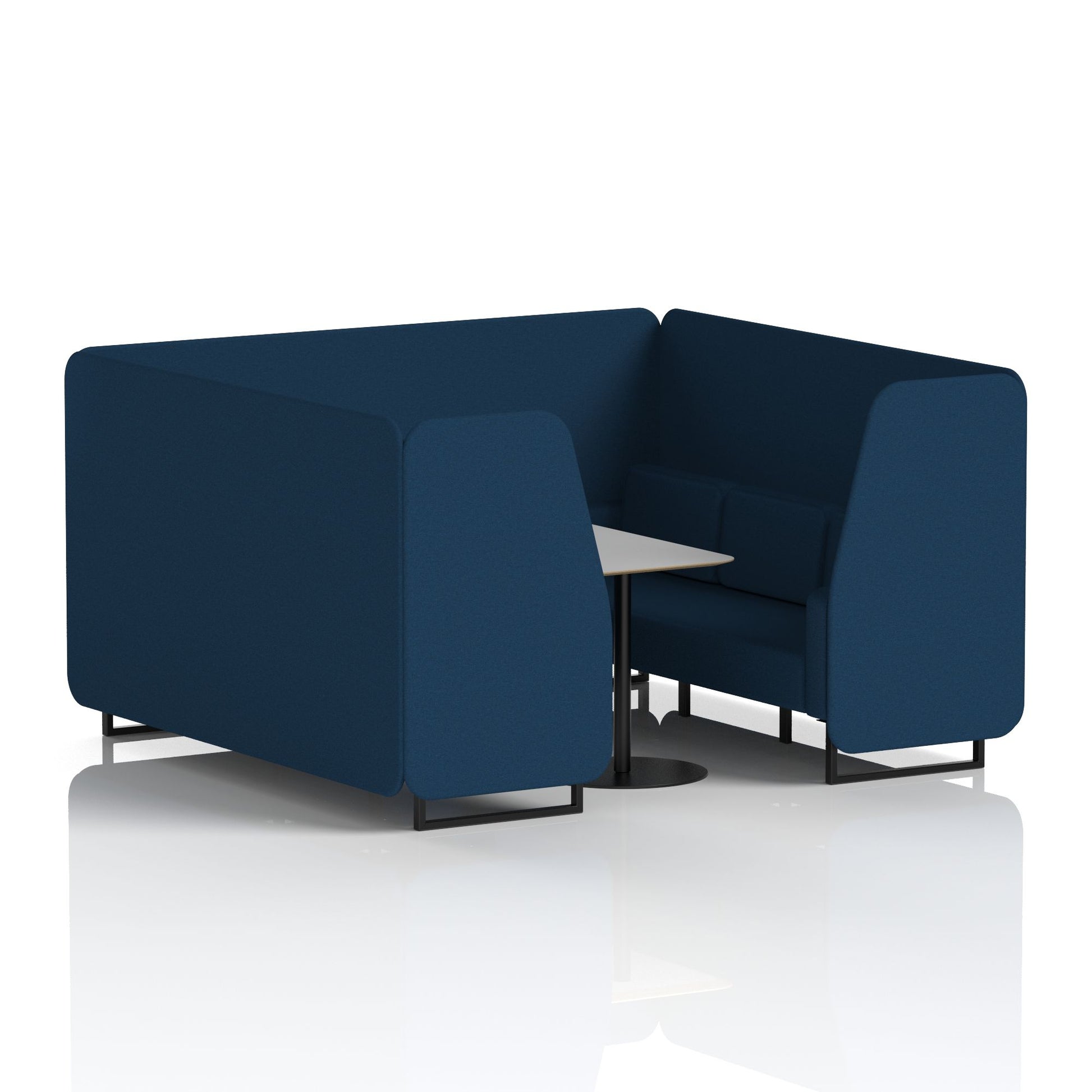 Brixworth Booth With Black Legs And Grey Table In Single Tone